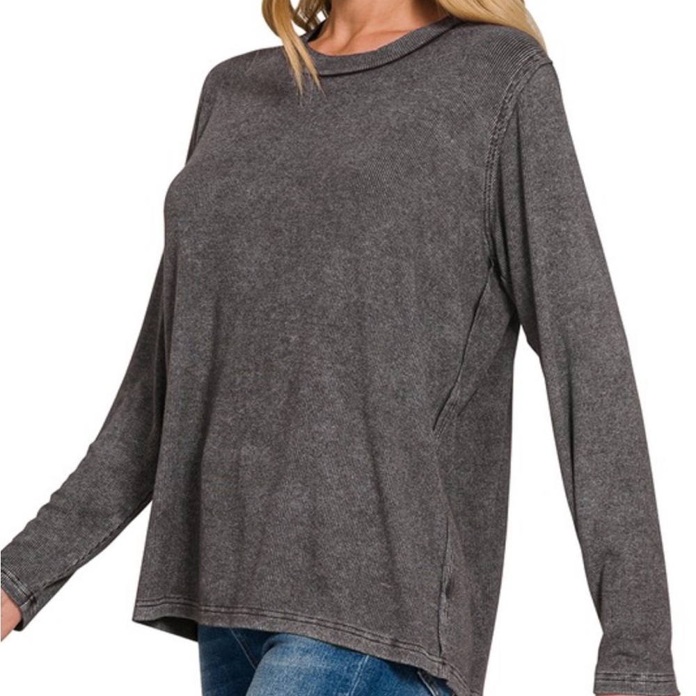 Ash Black Mineral Washed Top